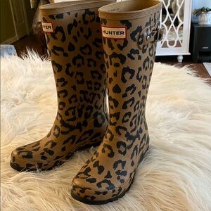 Hunter Leopard Print Rain Boots